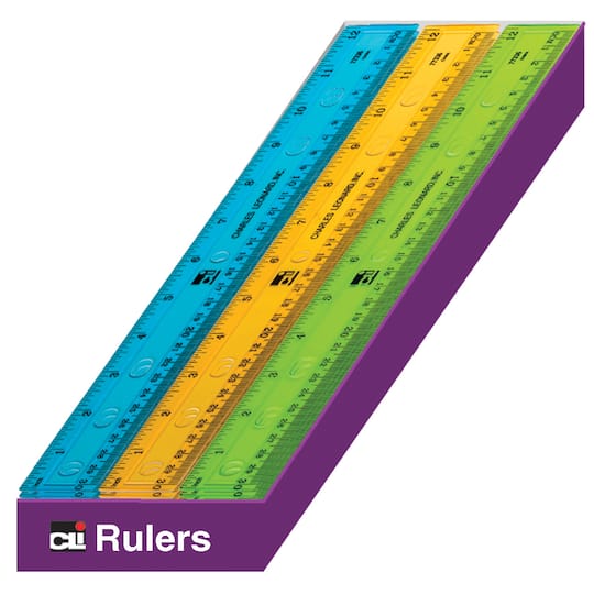 Charles Leonard 12" Plastic Rulers, 36ct.